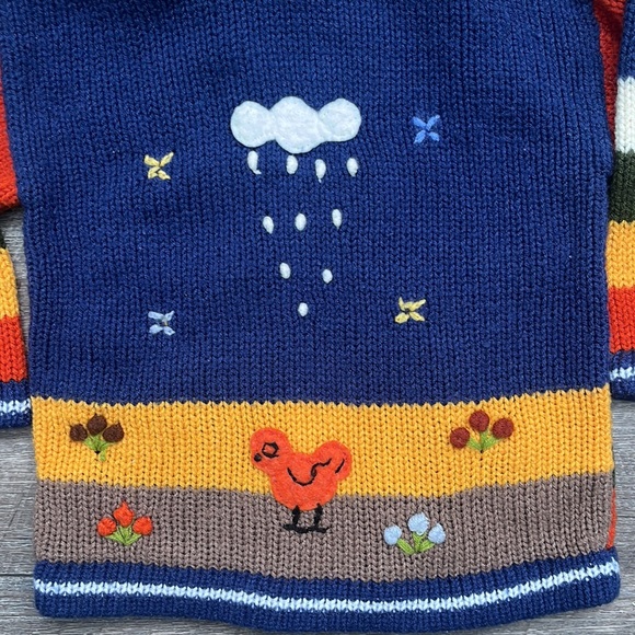 Native Creation Animal Nature Embroidered Zip Up Hooded Cardigan Sweater - Picture 7 of 8